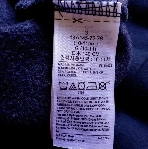 Gap Little Kids Pullover Hoodie Sweatshirt Size L - Picture 5 of 5